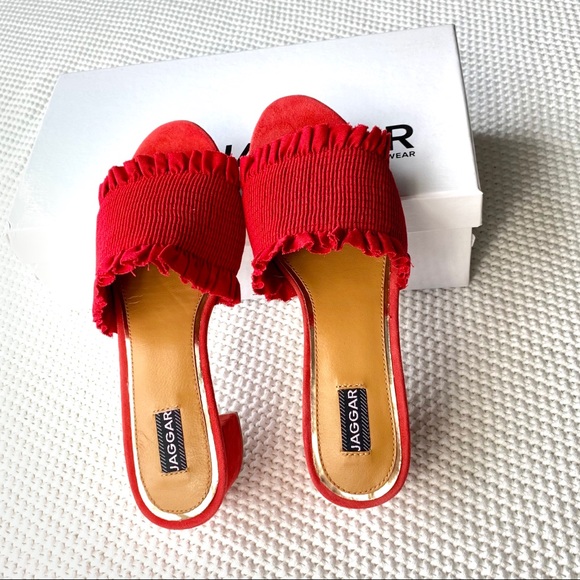 Stitched Block Heel in Red from Jaggar - Picture 2 of 4